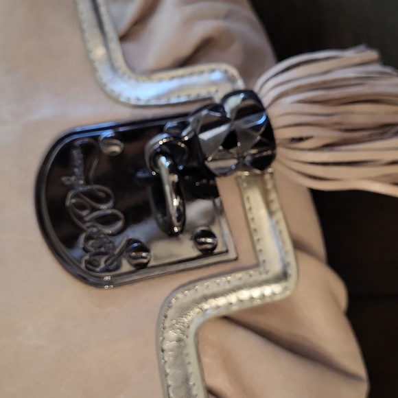 Betsey Johnson Leather Taupe & Gold  Bag - Picture 2 of 11